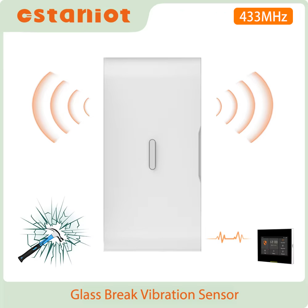 Home Security Tools - Sensor Getaran Pecah Kaca Nirkabel Staniot