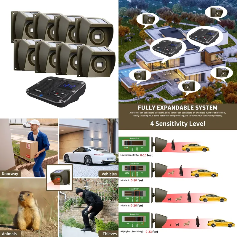Home Security Systems - Sistem Alarm Jalan Masuk Nirkabel Tenaga