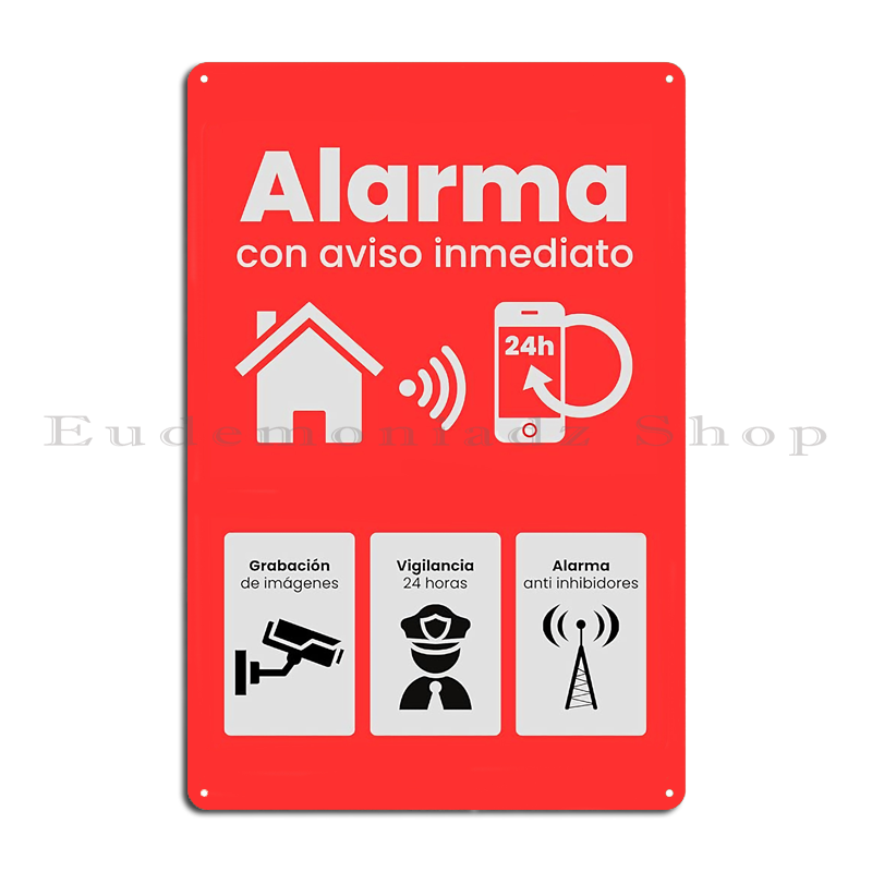 Plakat Logam Sistem Alarm 24 J - Home Security Systems ulasan dan harga