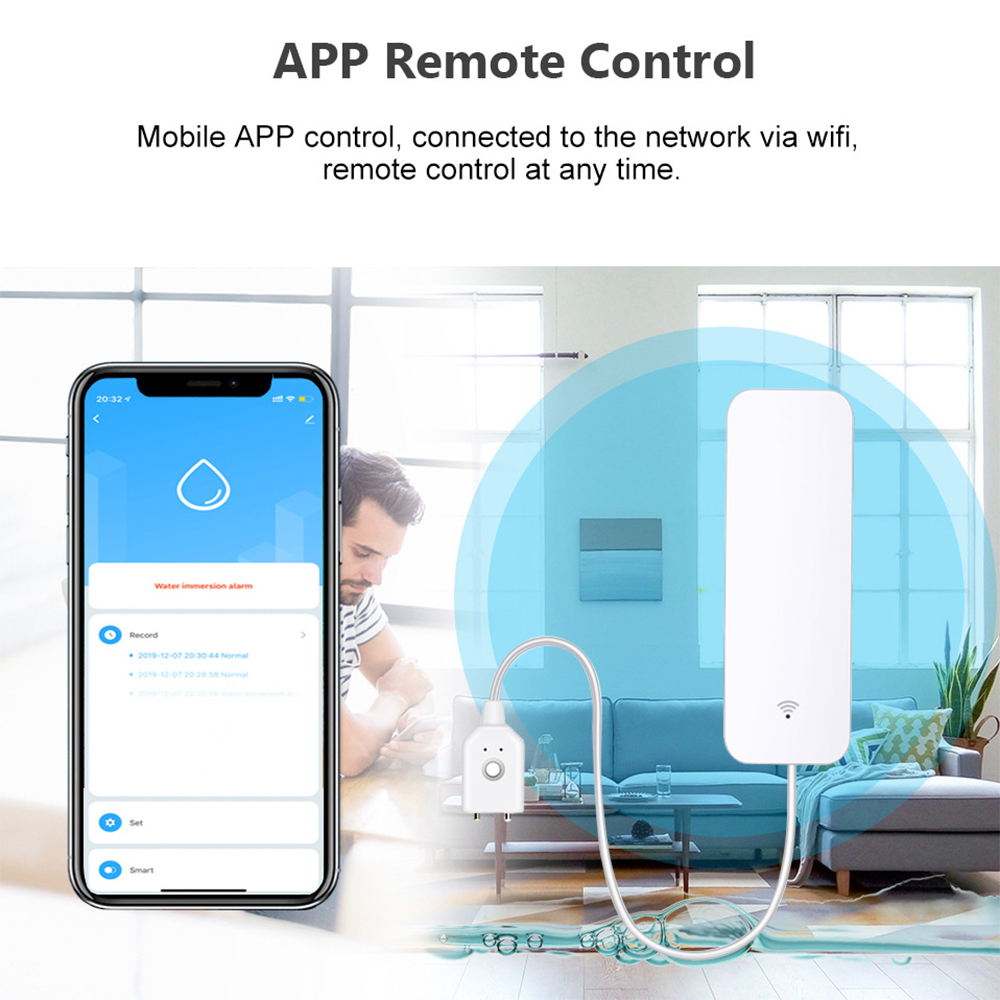 Sensor Kebocoran Air WiFi Tuya - Home Security Devices ulasan dan harga