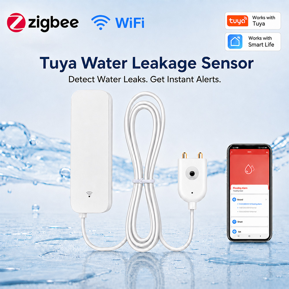 ZigBee WiFi Sensor Kebocoran A - Home Security Tools ulasan dan harga