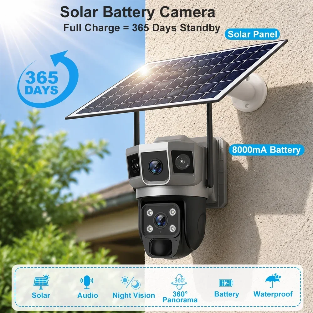 V380 4K 3 Layar Kamera 4G Bate - Home Security Tools ulasan dan harga