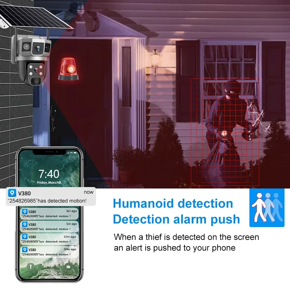 V380 4K 3 Layar Kamera 4G Bate - Home Security Tools ulasan dan harga
