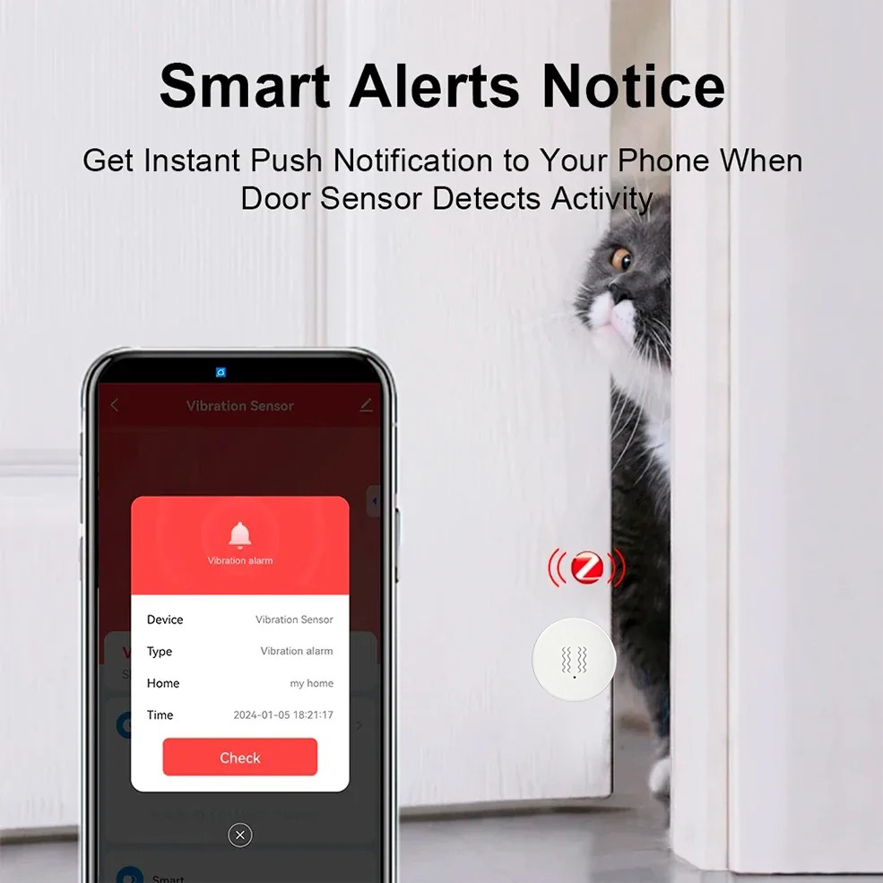 Tuya ZigBee Sensor Getaran & K - Home Security Systems ulasan dan harga