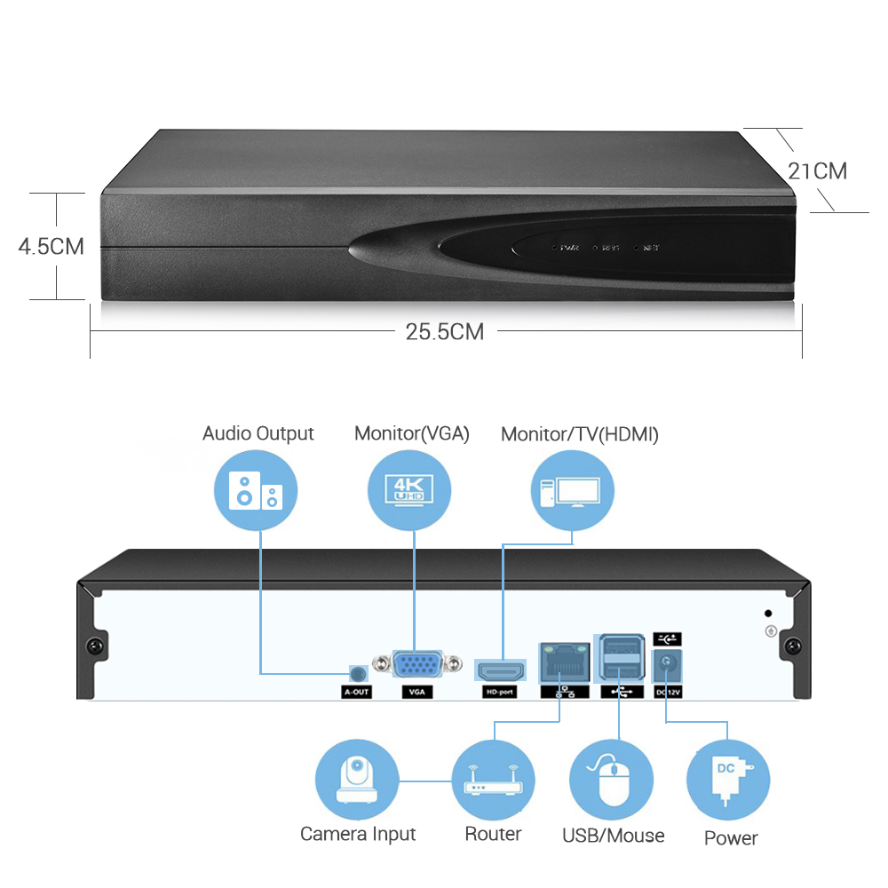 4K ONVIF CCTV NVR 36CH/16CH/10 - Home Security Systems ulasan dan harga